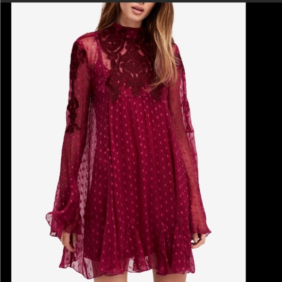 Free People Coquette Bell Sleeve Mini Dress Size S - Picture 11 of 14